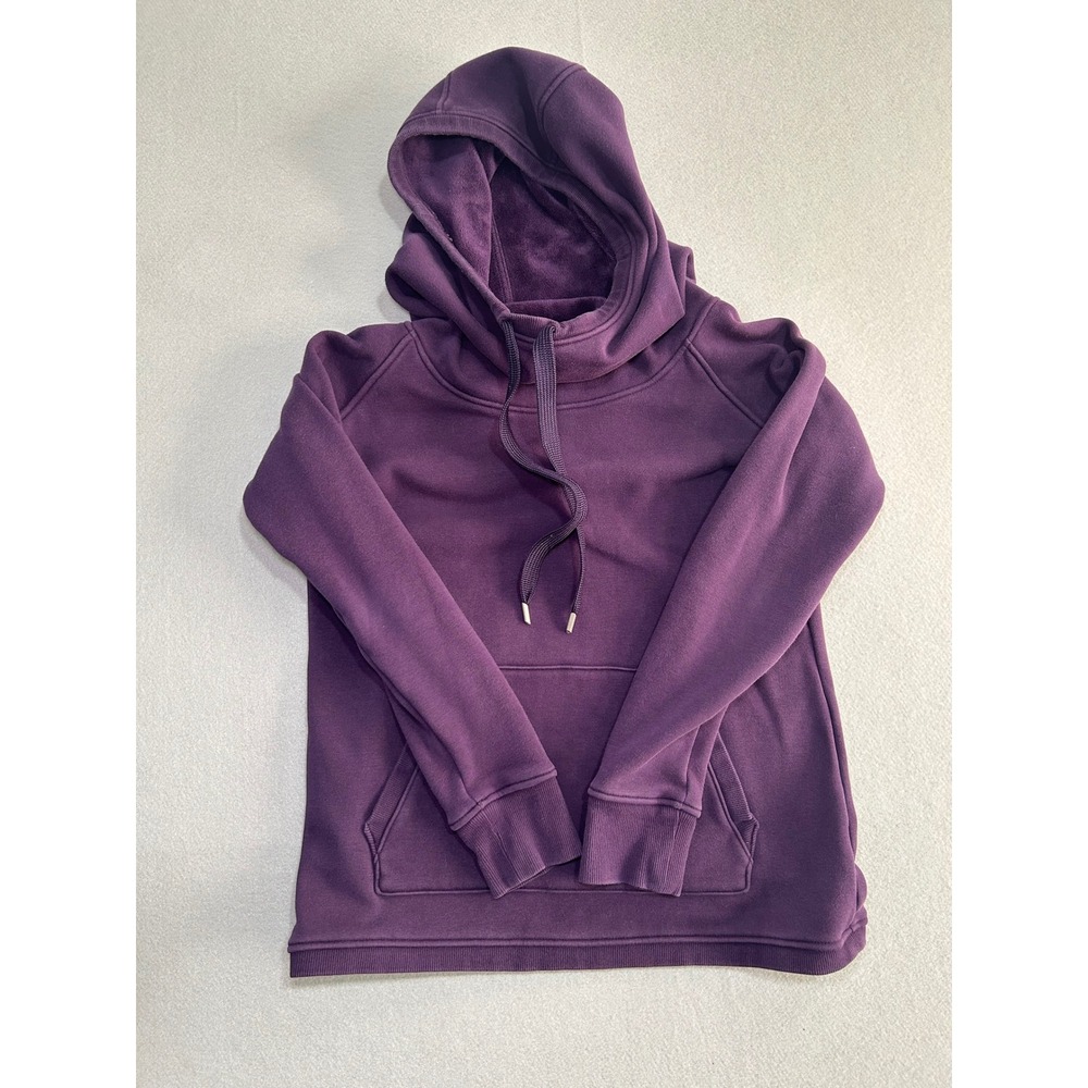 Athleta Hoodie Women Small Purple Cozy Karma Pullover Sweatshirt Funnel Neck